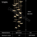 Nordic Acrylic Bird Pendant Light for Stairwell