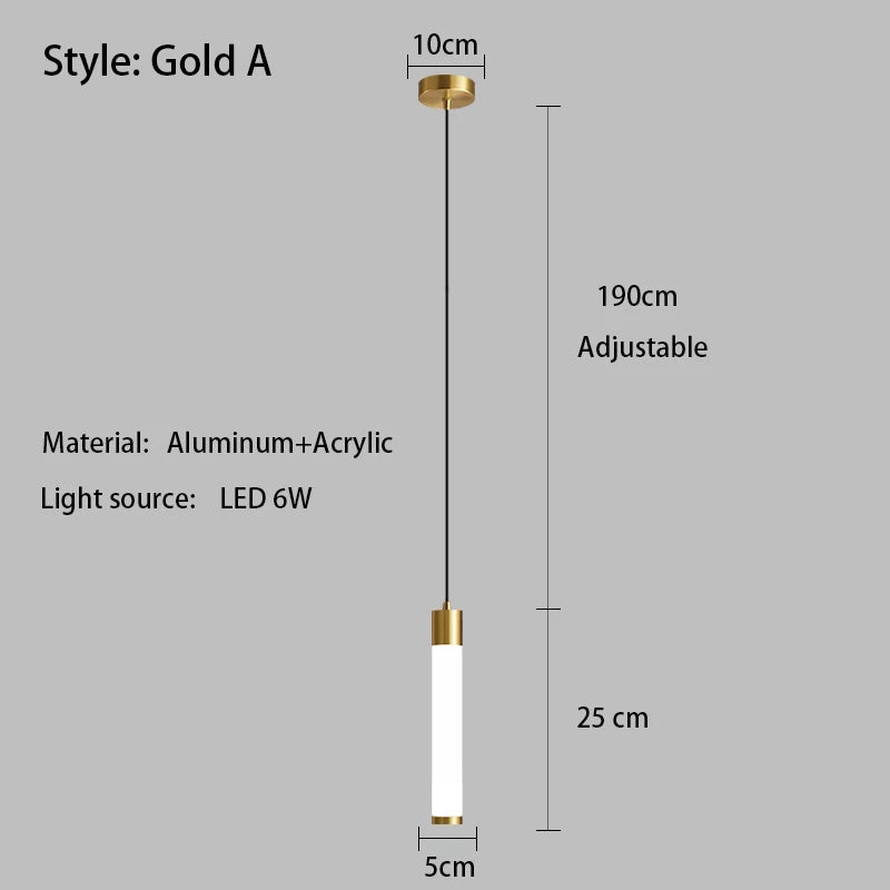 Sunlight Tube Restaurant Bedroom Bedside Long Line Pendant Lamp Modern Minimalist Fish Line Lamp White Acrylic Pendant Lamp