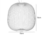 Italian Spokes Wire Cage Pendant Light in Gold for Staircase and Lobby