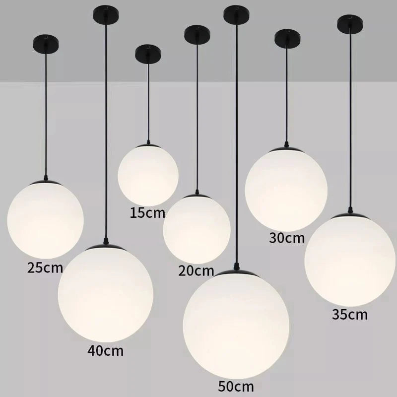 Nordic Glass Ball Pendant Light Brass Iron Hanging Lamp