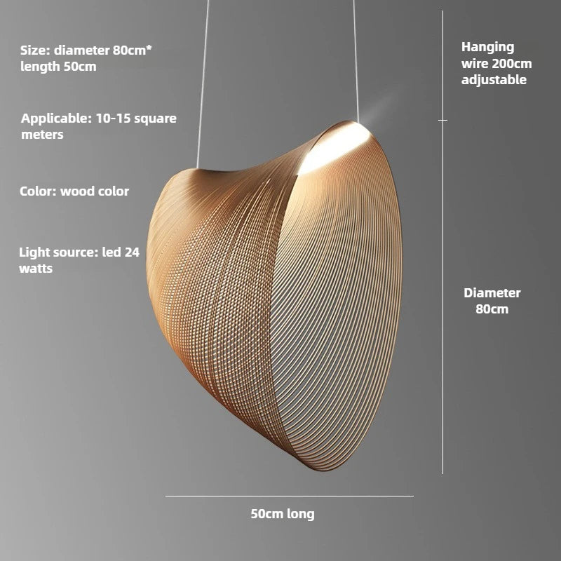 Lámpara colgante de madera nórdica para sala de estar