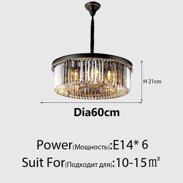 Modern Glass Chandelier LED Ceiling Light Black Gold