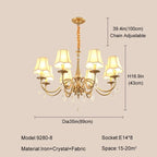 Gold Crystal Chandelier Pendant Light for Living Room