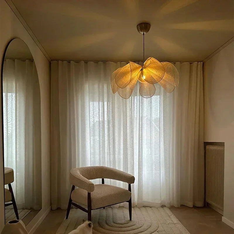 Wabi Sabi Fabric Pendant Light for Living Room