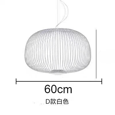 Italian Spokes Wire Cage Pendant Light in Gold for Staircase and Lobby