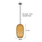 Bamboo Hand Weaving Pendant Lights 36cm Hanging LED Ceiling Lamp Chandelier Fixture Rattan Hand Craft Woven Home Bedroom Decor