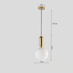 Nordic Glass Ball Pendant Light Brass Iron Hanging Lamp