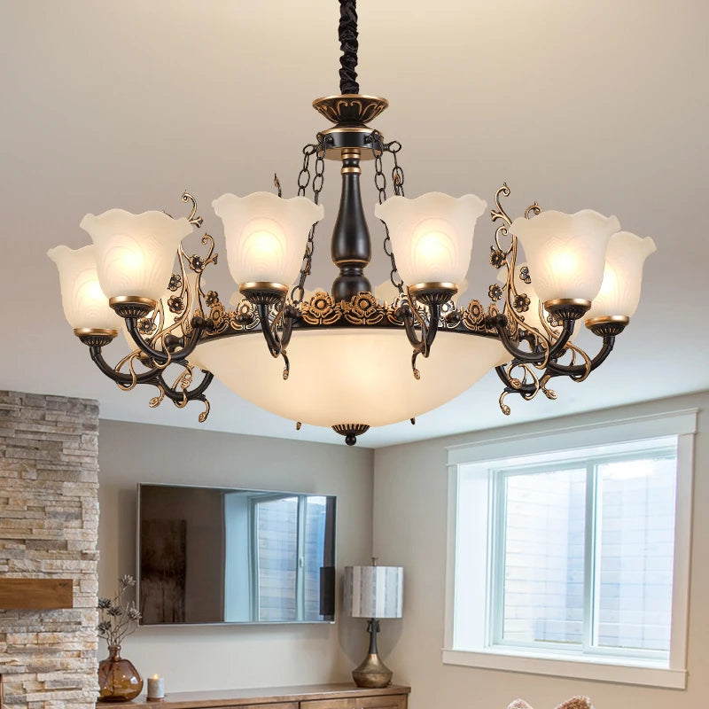 Modern Crystal Chandelier Glass Iron Frame