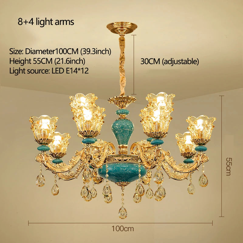European Ceramic Chandelier Luxury Hall Light