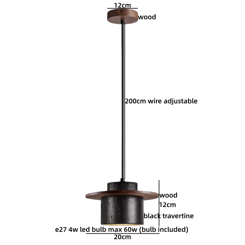 Wabi Sabi Wood Pendant Light for Bedroom