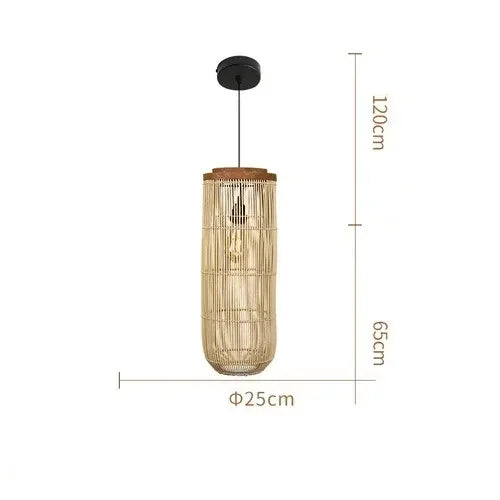 Wabi-sabi Rattan Hand-woven Pendant Light