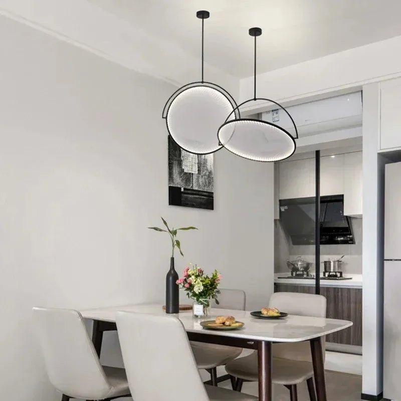 Nordic Iron Pendant Light with Fabric Shade