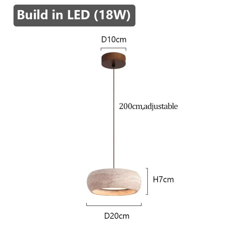 Minimalist Travertine Pendant Light for Dining Room