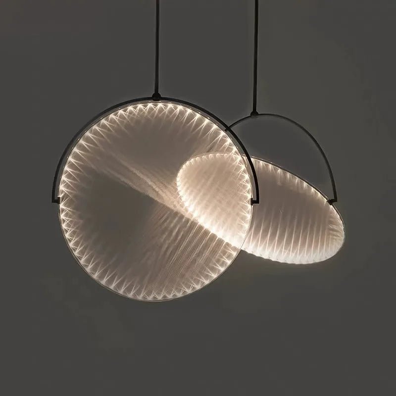 Nordic Iron Pendant Light with Fabric Shade