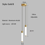 Sunlight Tube Restaurant Bedroom Bedside Long Line Pendant Lamp Modern Minimalist Fish Line Lamp White Acrylic Pendant Lamp