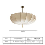 European Cream Fabric Pumpkin Pendant Light for Dining Room and Hotel