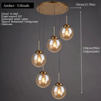 Nordic Glass Metal Pendant Light for Dining Room