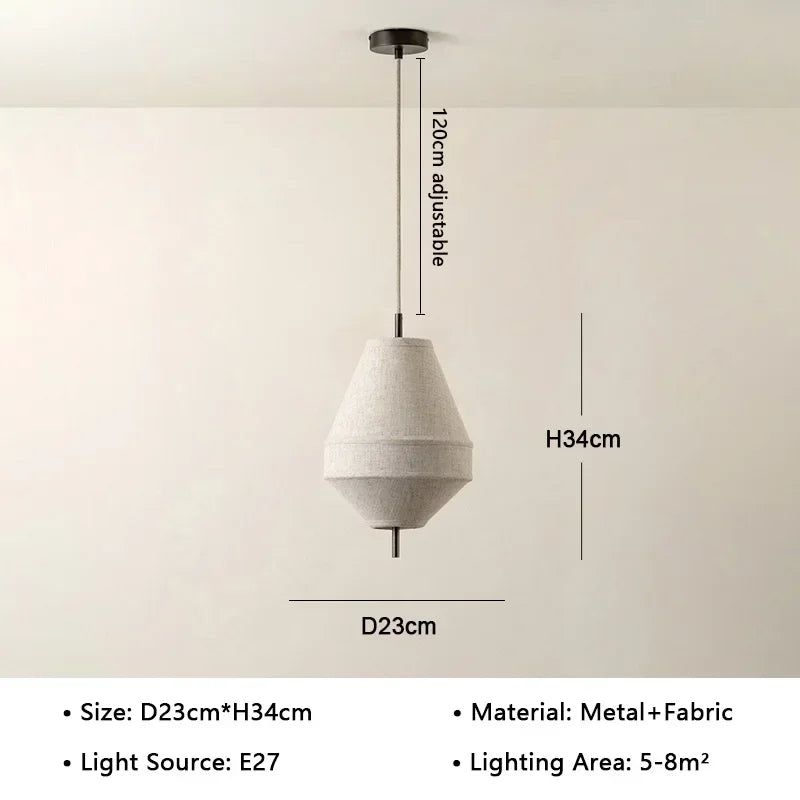 Minimalist Fabric Pendant Light with Iron Frame