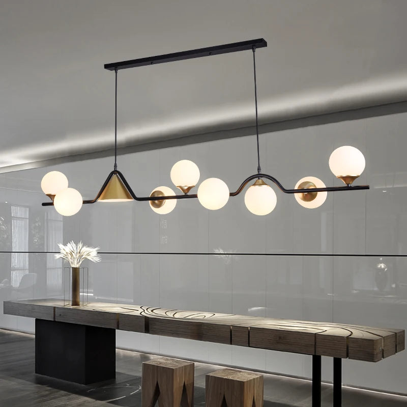 Nordic Iron Glass Pendant Light for Dining Room