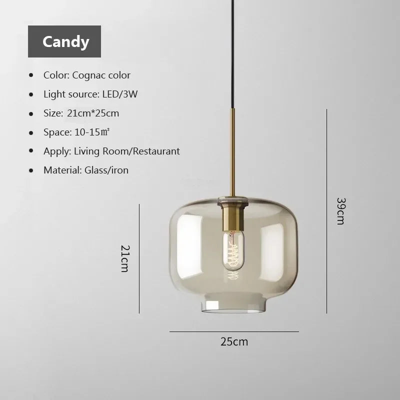 Nordic Glass Pendant Light for Dining Room