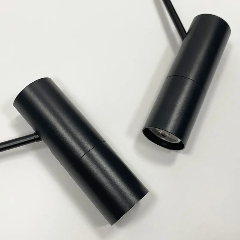 Lámpara Colgante Minimalista de Aluminio Negro para Dormitorio