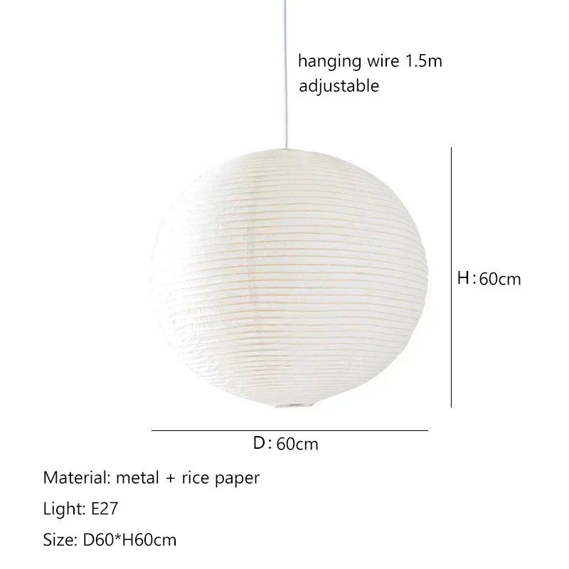 Minimalist Paper Ball Pendant Light for Bedroom