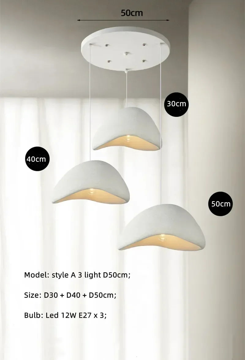Minimalist White Resin Pendant Light for Dining Room