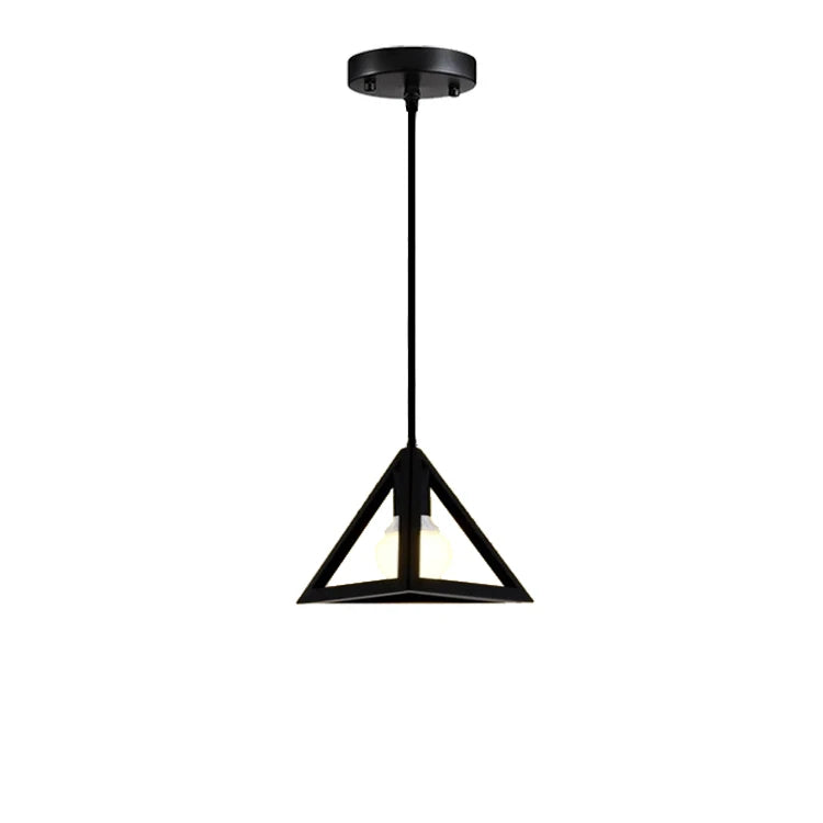 Industrial Iron Geometric Pendant Light for Dining