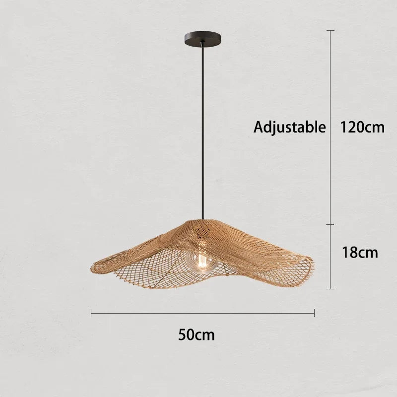 Retro Rattan Pendant Light for Dining Room & Cafe