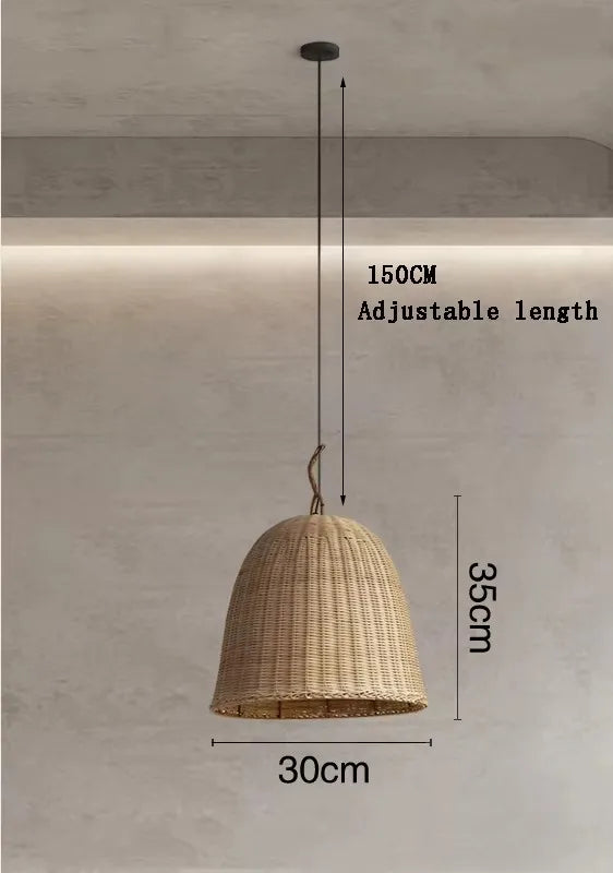 Wabi Sabi Bamboo Pendant Light for Zen Spaces