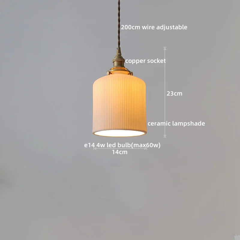 Nordic Glass Pendant Light with Copper Fixture