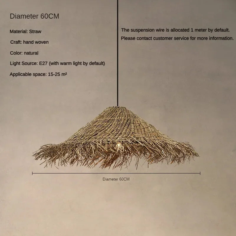 Rattan Woven Pendant Light - Japanese Wabi Sabi