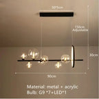 Nordic Round Glass Pendant Light Iron Frame