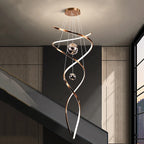 Modern LED Pendant Light with Twisted Metal Arms