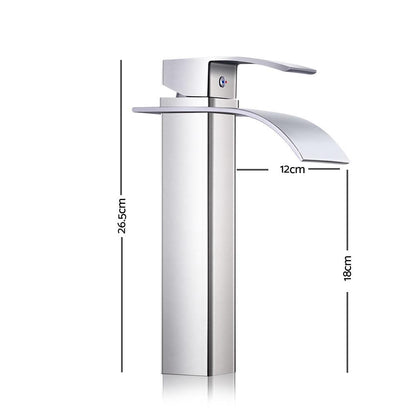 Cefito Bathroom Basin Mixer Tap Thin Tall Faucet Vanity Laundry Silver