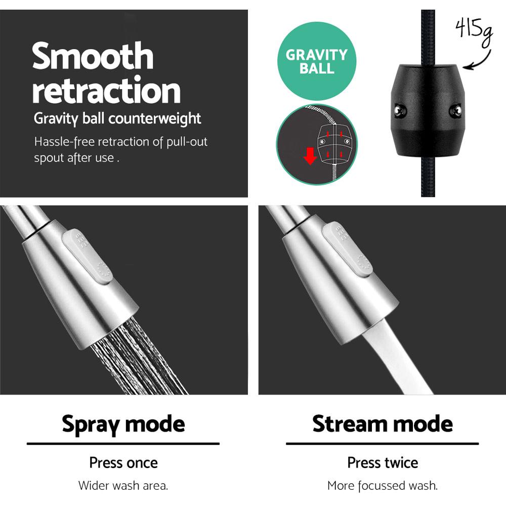 Cefito Kitchen Mixer Tap Pull Out 2 Mode Sink Faucet Basin Laundry