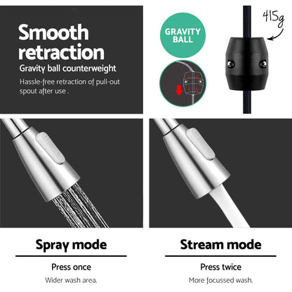 Cefito Kitchen Mixer Tap Pull Out 2 Mode Sink Faucet Basin Laundry