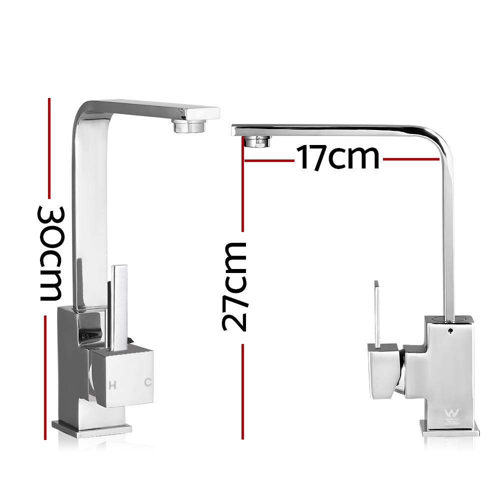 Cefito Kitchen Mixer Tap Mixer Square Sink Faucet Basin Laundry Chrome