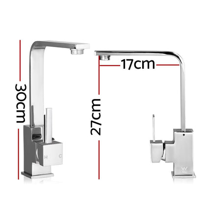 Cefito Kitchen Mixer Tap Mixer Square Sink Faucet Basin Laundry Chrome