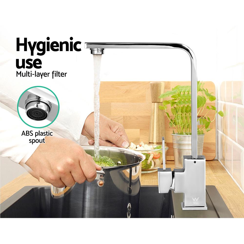 Cefito Kitchen Mixer Tap Mixer Square Sink Faucet Basin Laundry Chrome