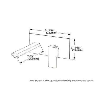 Cefito WELS Bathroom Tap Wall Square Black Basin Mixer Taps Vanity