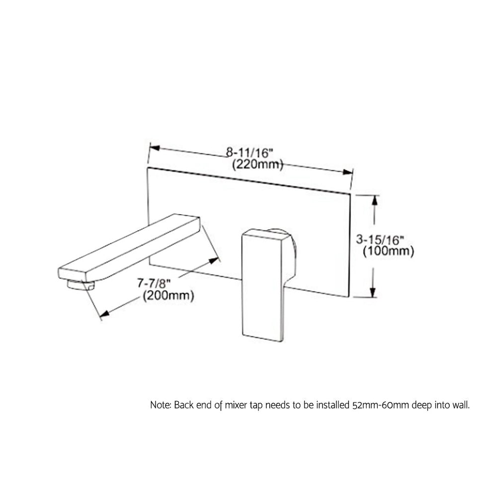 Cefito WELS Bathroom Tap Wall Square Silver Basin Mixer Taps Vanity