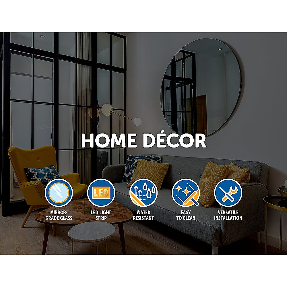 50cm LED Wall Mirror Bathroom Mirrors Light Decor Round