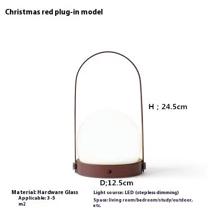 Mid-ancient Danish Portable Table Lamp Bedside Minimalist Portable Charging Touch Atmosphere Camping Night Light