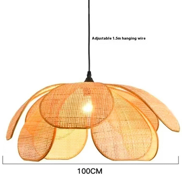 Creative Handmade Rattan Petal Chandelier