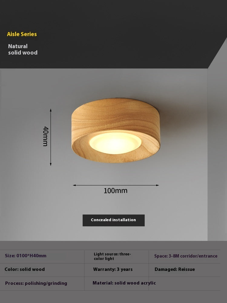 Chinese Style Light Luxury Walnut Retro Ceiling Spotlight