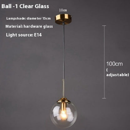 Simple Modern Round Glass Ball Chandelier
