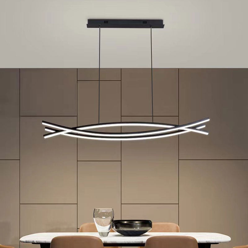 Black Nordic Three Long Chandelier Bar Table
