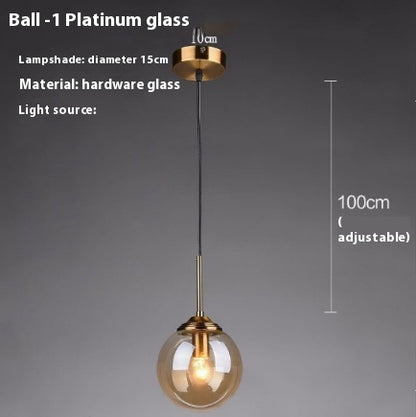 Simple Modern Round Glass Ball Chandelier