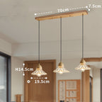 Wood Glass Three-Head Nordic Pendant Chandelier